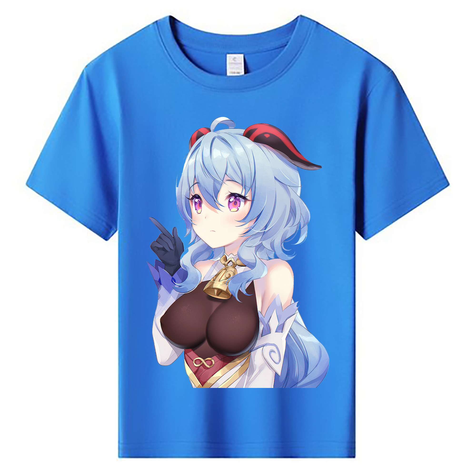 げんし神 甘雨 かんう genshin Ganyu 綿100％キッズTシャツ（フロントプリント）